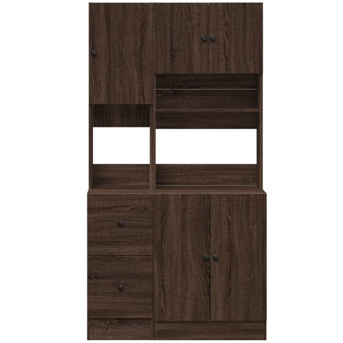 Armoire de cuisine chêne marron 95x50x180 cm bois d’ingénierie - Photo n°4