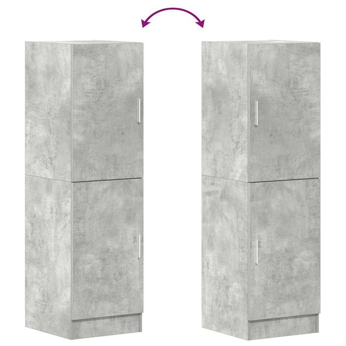 Armoire de cuisine gris béton 38x41,5x131,5 cm bois ingénierie - Photo n°8