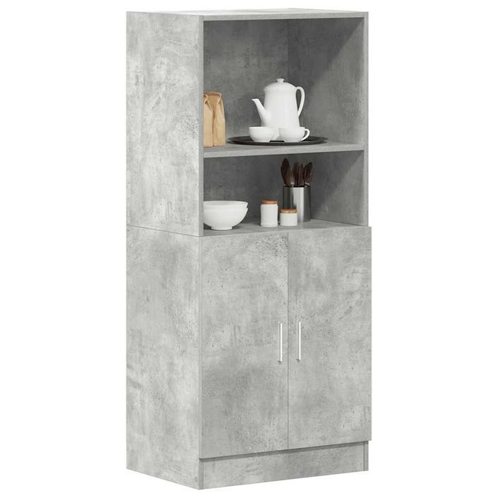 Armoire de cuisine gris béton 57x41,5x131,5 cm bois ingénierie - Photo n°1