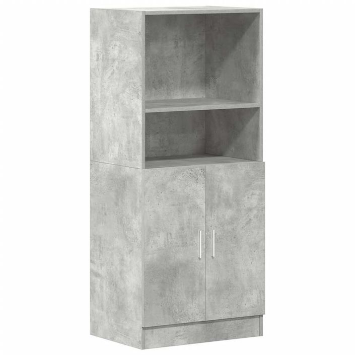 Armoire de cuisine gris béton 57x41,5x131,5 cm bois ingénierie - Photo n°2