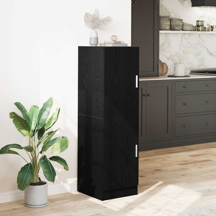 Armoire de cuisine noir 38x41,5x131,5 cm bois d'ingénierie - Photo n°3