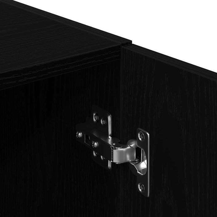 Armoire de cuisine noir 38x41,5x131,5 cm bois d'ingénierie - Photo n°9