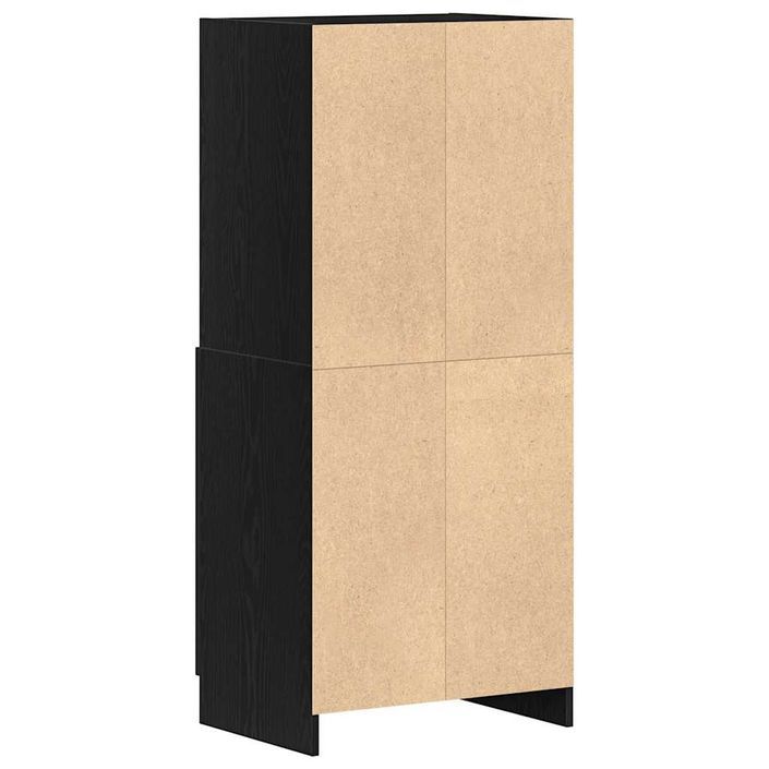 Armoire de cuisine noir 57x41,5x131,5 cm bois d'ingénierie - Photo n°7