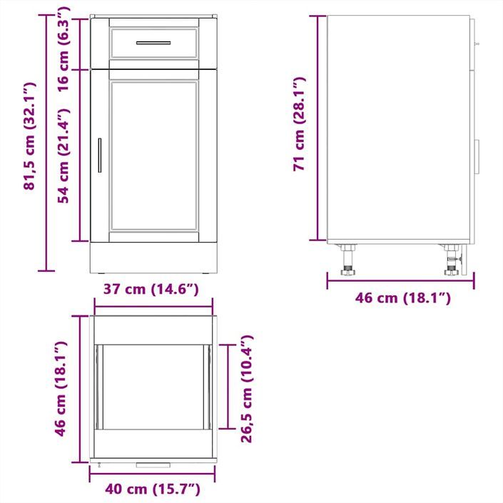 Armoire de cuisine Porto blanc bois d'ingénierie - Photo n°12