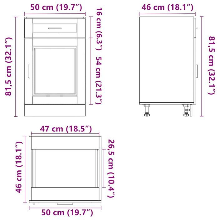 Armoire de cuisine Porto blanc bois d'ingénierie - Photo n°12