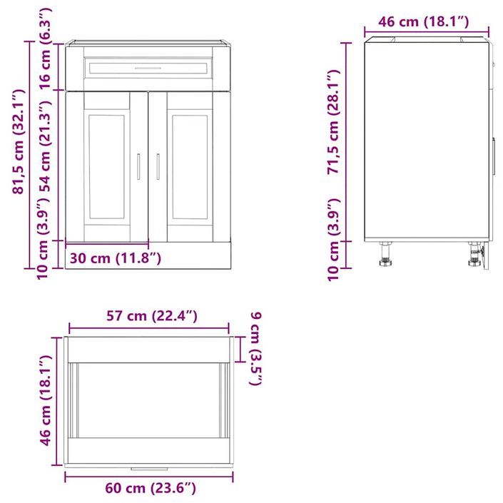 Armoire de cuisine Porto blanc bois d'ingénierie - Photo n°11