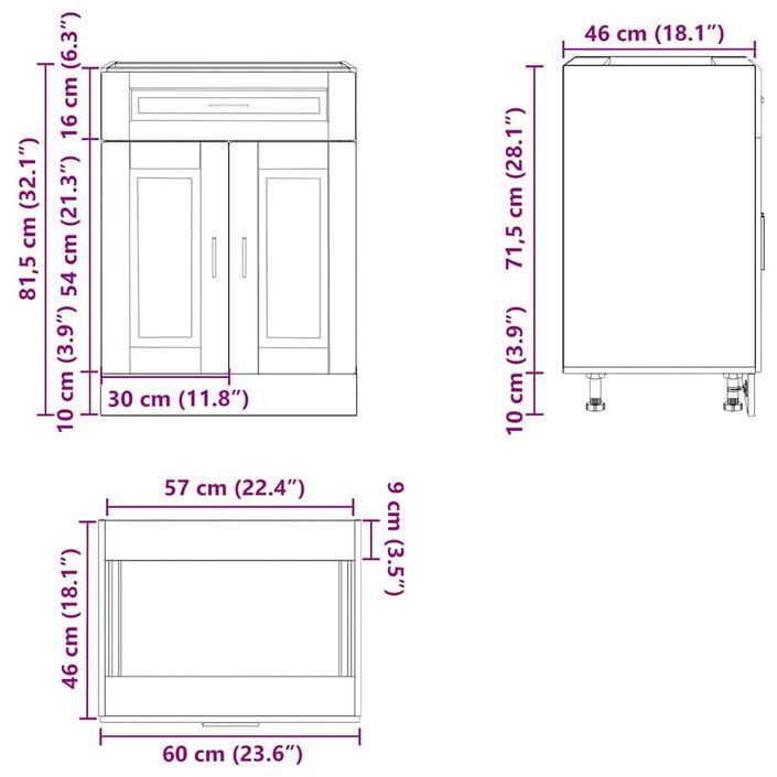 Armoire de cuisine Porto blanc brillant bois ingénierie - Photo n°11