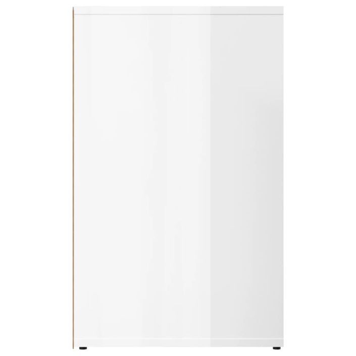 Armoire de dressing Blanc brillant 80x40x65cm Bois d'ingénierie - Photo n°4