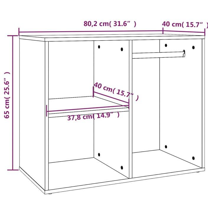 Armoire de dressing Blanc brillant 80x40x65cm Bois d'ingénierie - Photo n°7