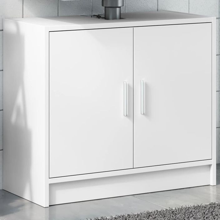 Armoire de lavabo blanc 63x29x55 cm bois d'ingénierie - Photo n°1