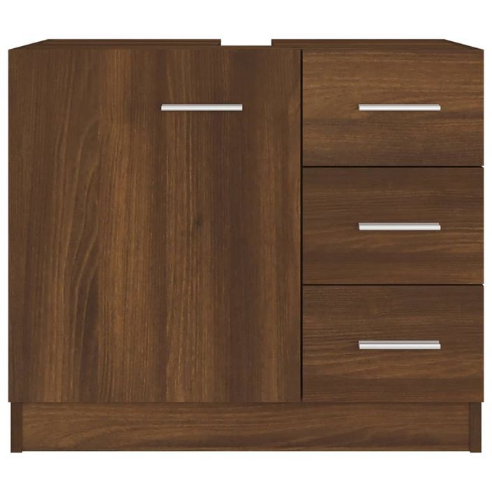 Armoire de lavabo Chêne marron 63x30x54 cm Bois d'ingénierie - Photo n°3