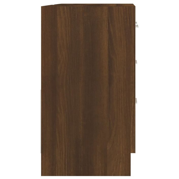 Armoire de lavabo Chêne marron 63x30x54 cm Bois d'ingénierie - Photo n°4