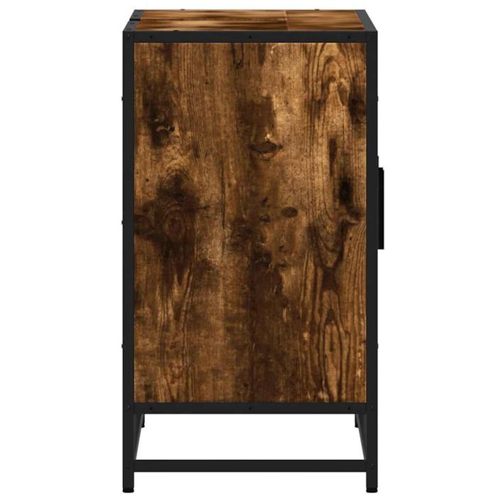 Armoire de lavabo de salle de bain chêne fumé 90x33x60 cm - Photo n°6