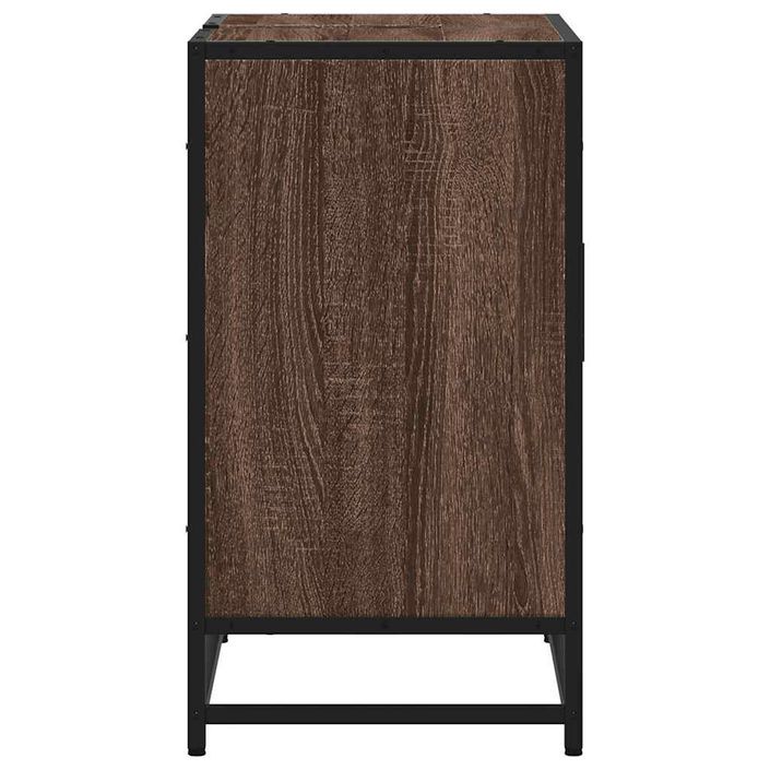 Armoire de lavabo de salle de bain chêne marron 65x33x60 cm - Photo n°7