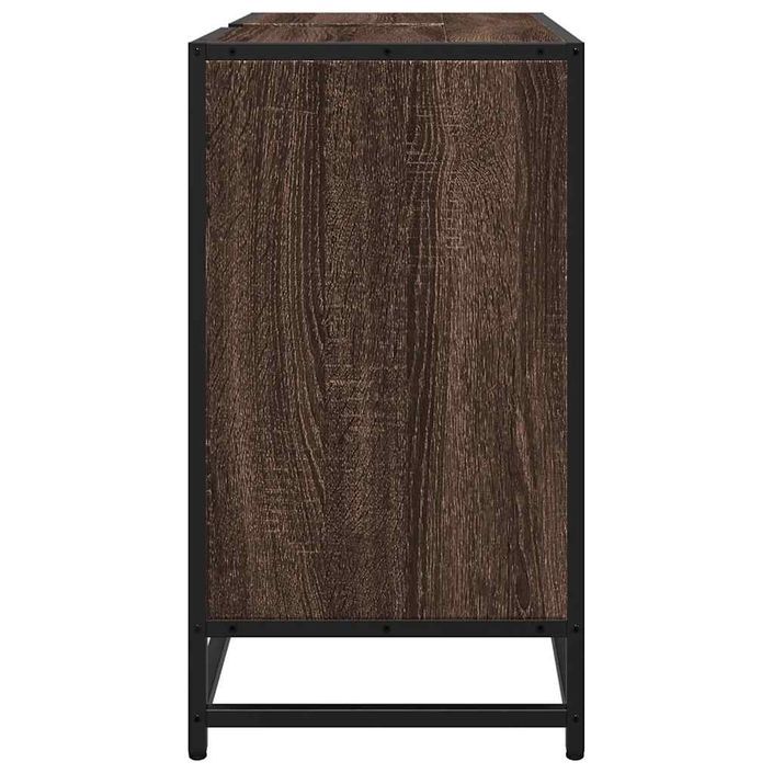 Armoire de lavabo de salle de bain chêne marron 65x33x60 cm - Photo n°6