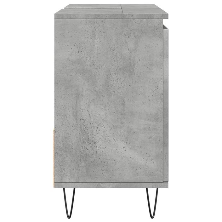 Armoire de lavabo de salle de bain gris béton 65x33x60 cm - Photo n°6