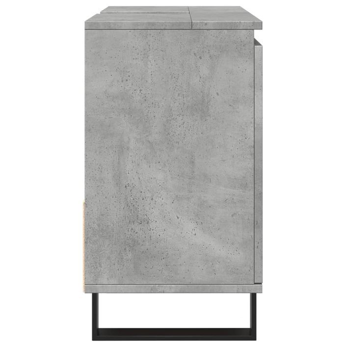 Armoire de lavabo de salle de bain gris béton 65x33x60 cm - Photo n°5