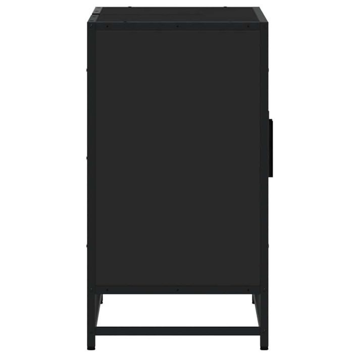 Armoire de lavabo de salle de bain noir 90x33x60 cm - Photo n°6