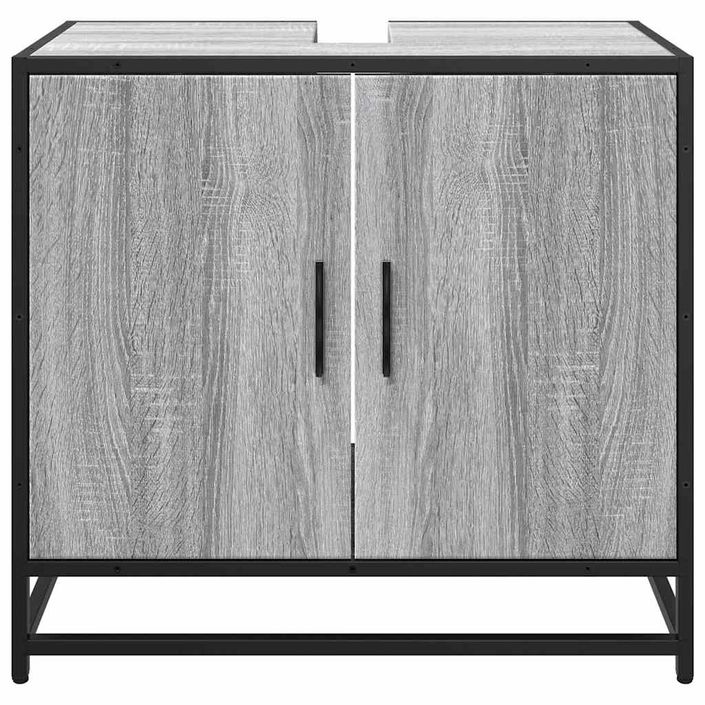 Armoire de lavabo de salle de bain sonoma gris 65x33x60 cm - Photo n°5