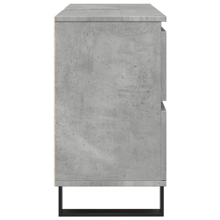 Armoire de lavabo salle de bain gris béton 80x33x60 cm - Photo n°5