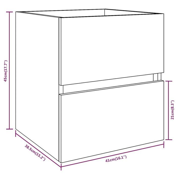 Armoire de lavabo Sonoma gris 41x38,5x45 cm Bois d'ingénierie - Photo n°7