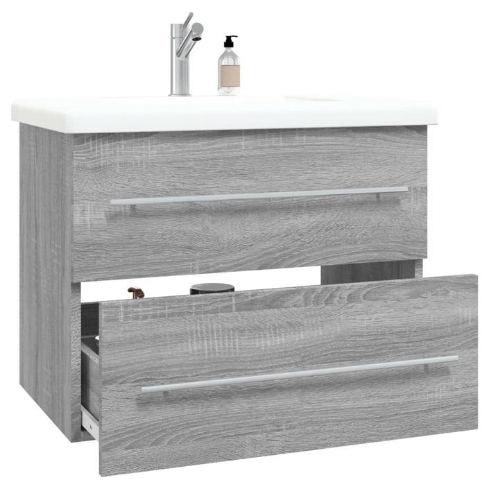 Armoire de lavabo Sonoma gris 60x38,5x48 cm Bois d'ingénierie - Photo n°7