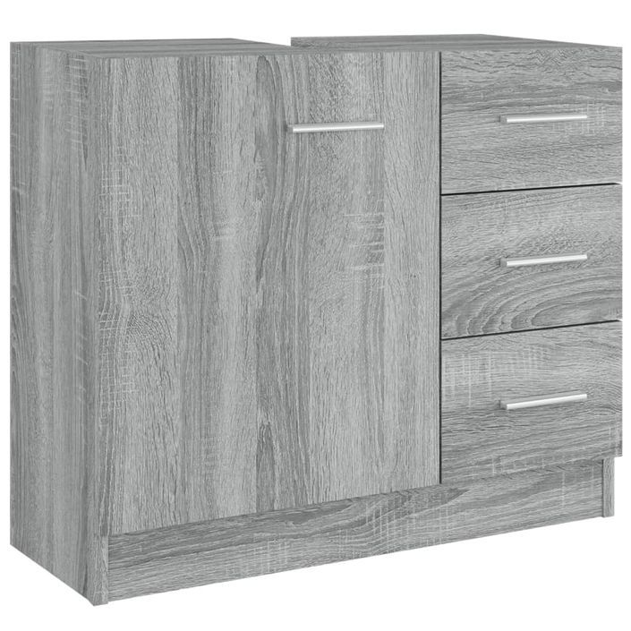 Armoire de lavabo Sonoma gris 63x30x54 cm Bois d'ingénierie - Photo n°2