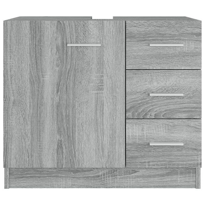 Armoire de lavabo Sonoma gris 63x30x54 cm Bois d'ingénierie - Photo n°3