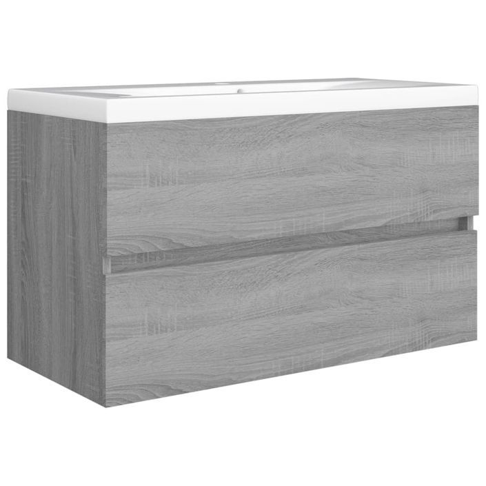 Armoire de lavabo Sonoma gris 80x38,5x45 cm Bois d'ingénierie - Photo n°5