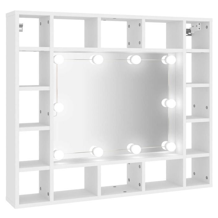 Armoire de miroir avec LED Blanc 91x15x76,5 cm - Photo n°2