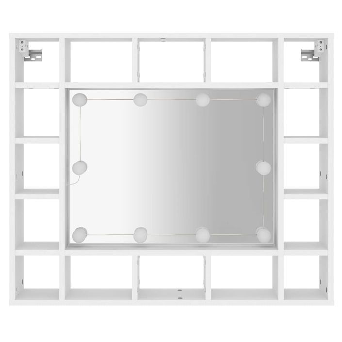 Armoire de miroir avec LED Blanc 91x15x76,5 cm - Photo n°7