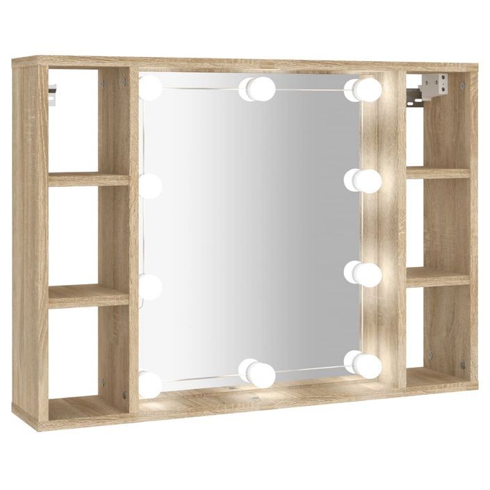 Armoire de miroir avec LED Chêne sonoma 76x15x55 cm - Photo n°2