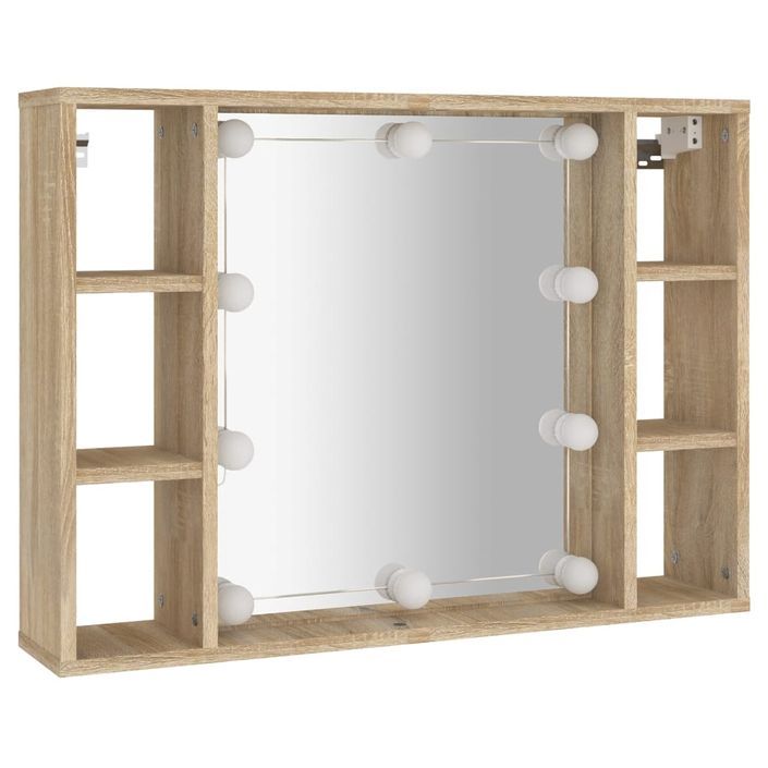 Armoire de miroir avec LED Chêne sonoma 76x15x55 cm - Photo n°3