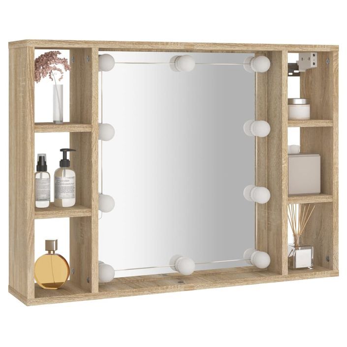 Armoire de miroir avec LED Chêne sonoma 76x15x55 cm - Photo n°6