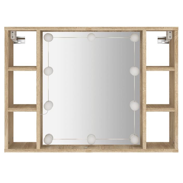 Armoire de miroir avec LED Chêne sonoma 76x15x55 cm - Photo n°7