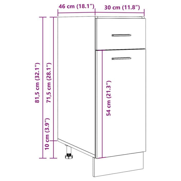 Armoire de plancher à tiroir Gris béton 30x46x81,5 cm - Photo n°12