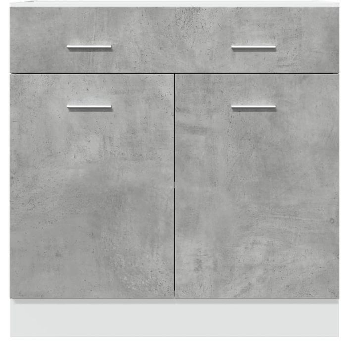 Armoire de plancher à tiroir Gris béton 80x46x81,5 cm - Photo n°4