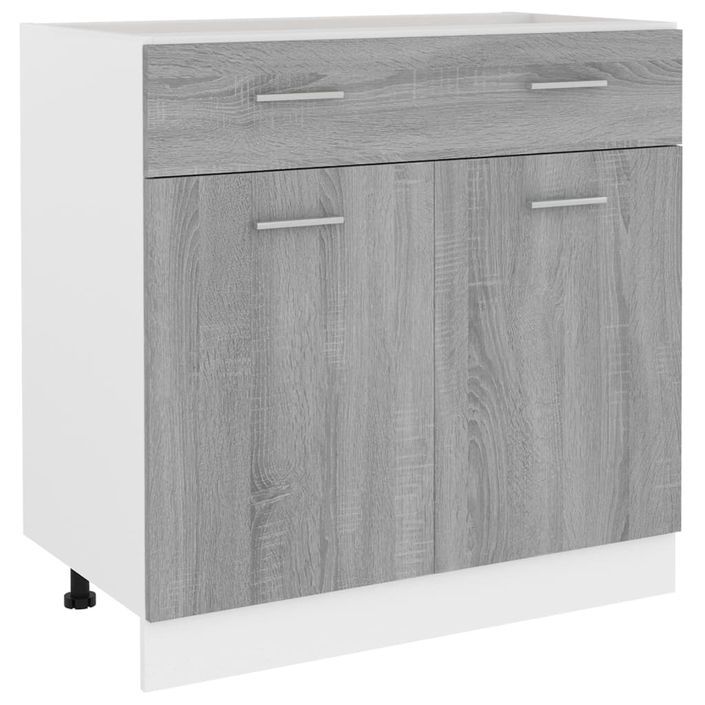 Armoire de plancher à tiroir Sonoma gris 80x46x81,5 cm - Photo n°2