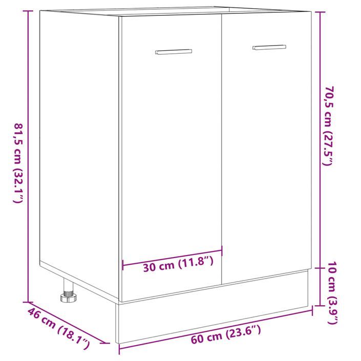 Armoire de plancher Chêne sonoma 60x46x81,5 cm - Photo n°12