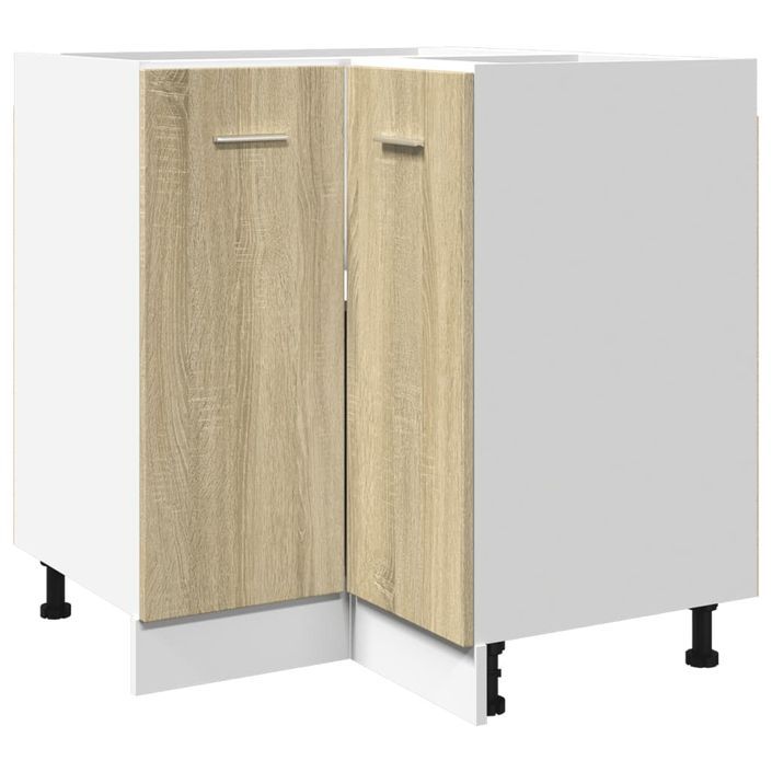 Armoire de plancher d'angle chêne sonoma 75,5x75,5x81,5 cm bois - Photo n°2