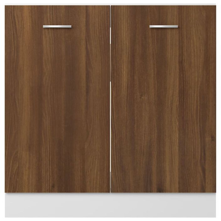 Armoire de plancher d'évier Chêne marron 80x46x81,5 cm - Photo n°5