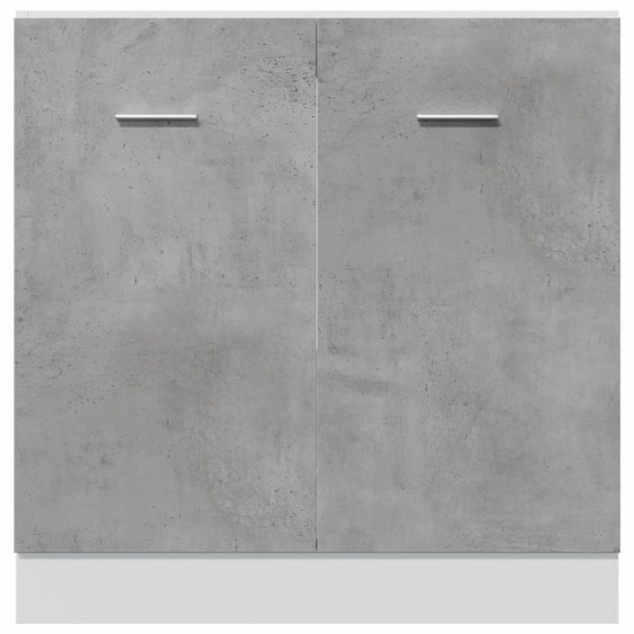 Armoire de plancher d'évier gris béton 80x46x81,5 cm - Photo n°5