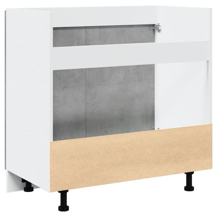 Armoire de plancher d'évier gris béton 80x46x81,5 cm - Photo n°7