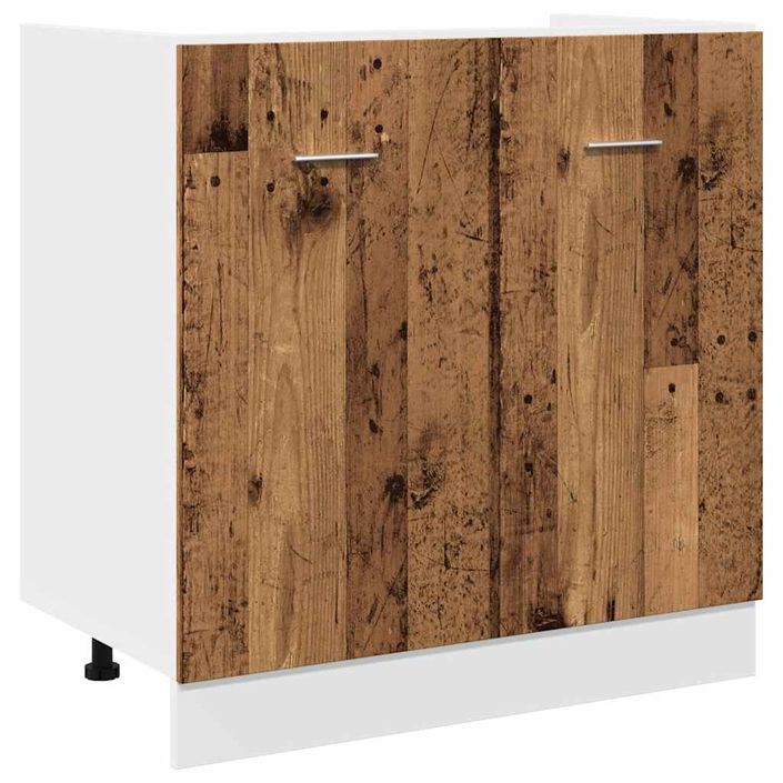 Armoire de plancher d'évier vieux bois 80x46x81,5 cm - Photo n°2