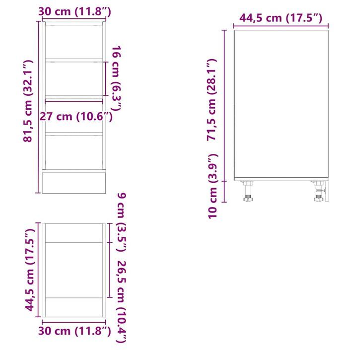 Armoire de plancher gris béton 30x44,5x81,5cm bois d’ingénierie - Photo n°9