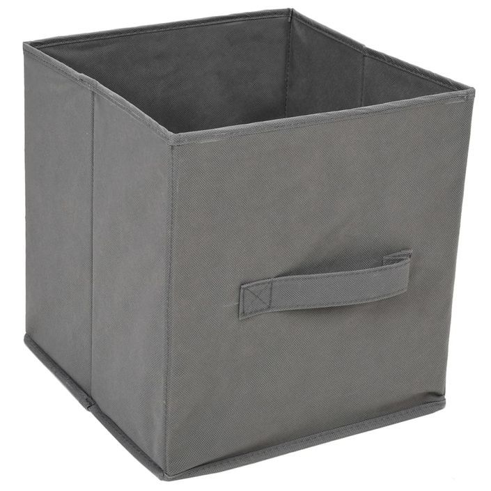 Armoire de rangement 4 paniers en tissu Gris 63x30x71 cm Acier - Photo n°5