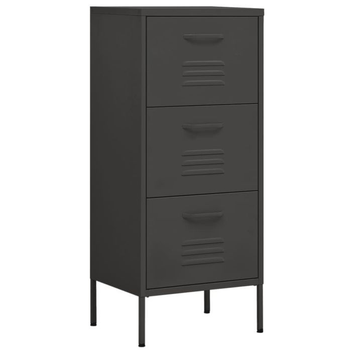 Armoire de rangement Anthracite 42,5x35x101,5 cm Acier - Photo n°2