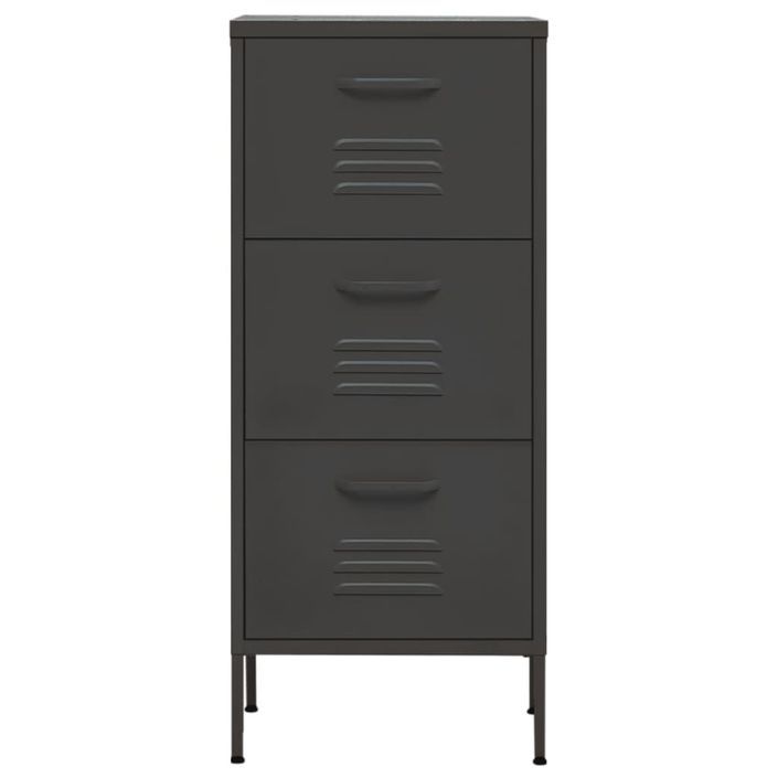 Armoire de rangement Anthracite 42,5x35x101,5 cm Acier - Photo n°3