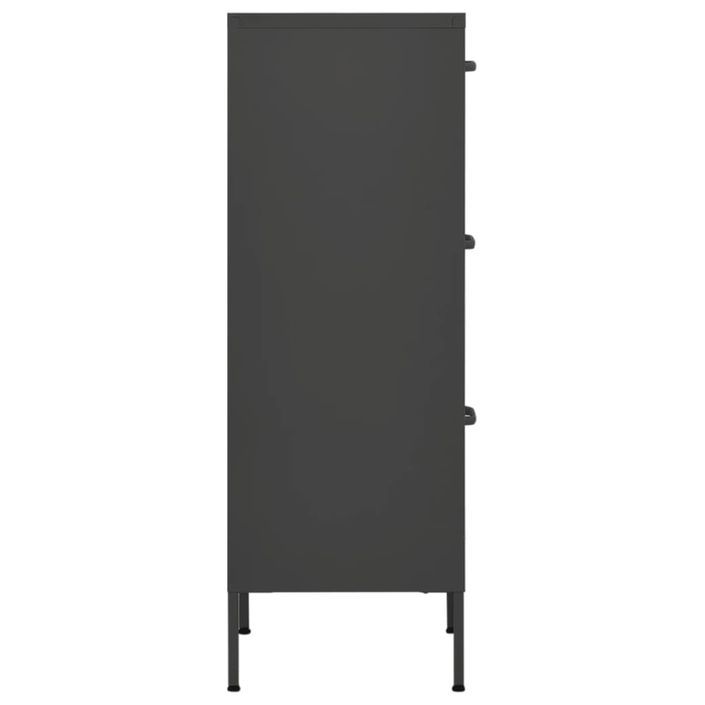 Armoire de rangement Anthracite 42,5x35x101,5 cm Acier - Photo n°4