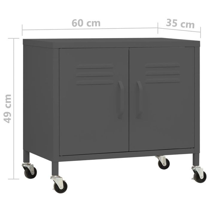 Armoire de rangement Anthracite 60x35x49 cm Acier - Photo n°9